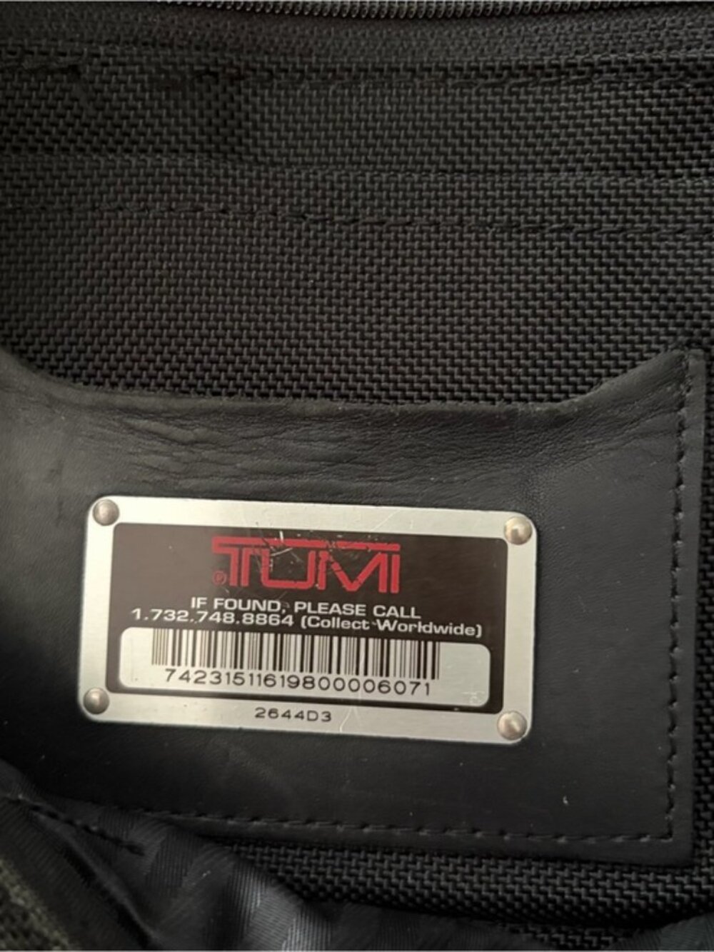 Tumi Backpack Alpha Black Laptop Backpack (Model 2644D3) Older Version - Picture 8 of 16